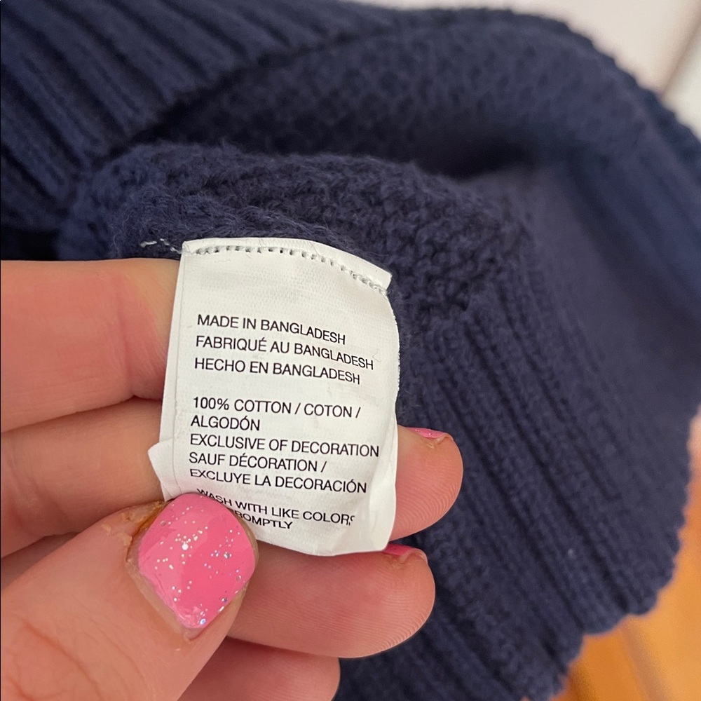 XL- IZOD Navy Textured V-Neck Button Pullover Sweater - Picture 9 of 9